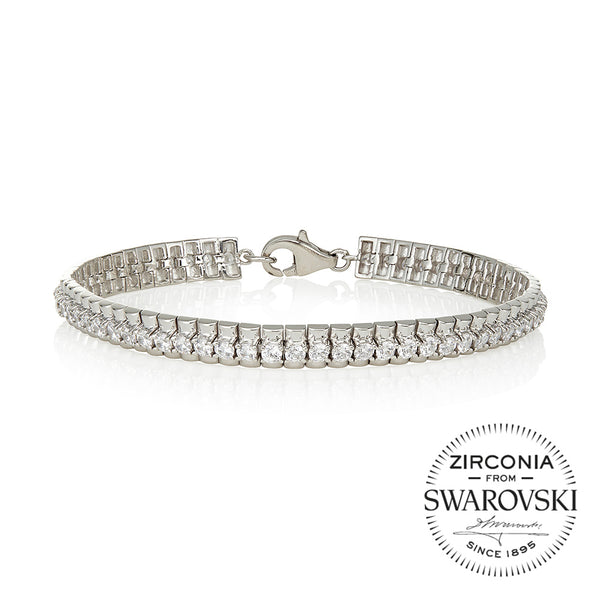 Four claw tennis bracelet with a wide base (4.60ct)
