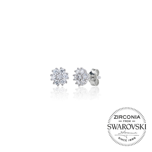 Seven Stone Cluster Stud Earrings (1.05ct)
