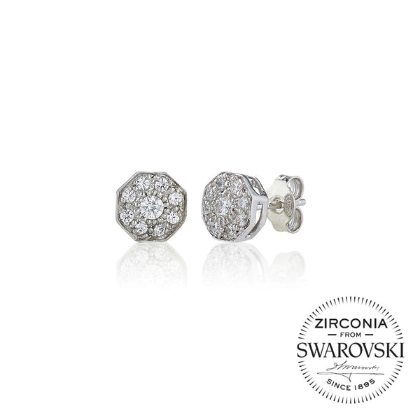 Art Deco Cluster Stud Earrings (0.50ct)