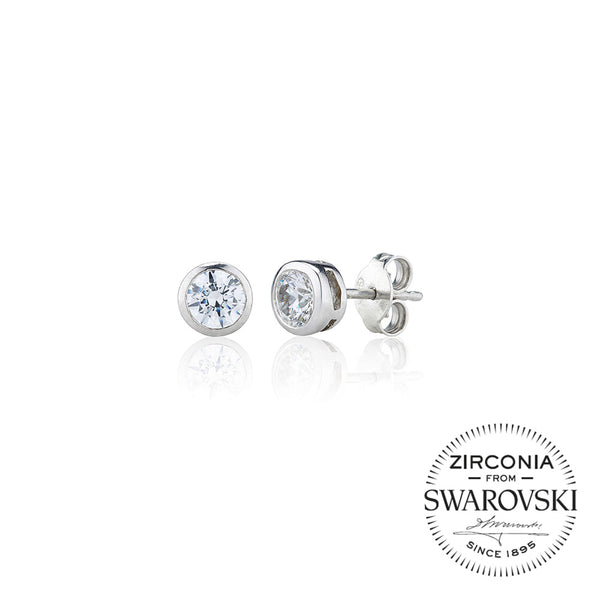 Single Stone Rubover Set Stud Earrings (1.00ct)