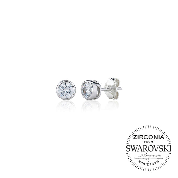 Single Stone Rubover Set Stud Earrings (0.75ct)