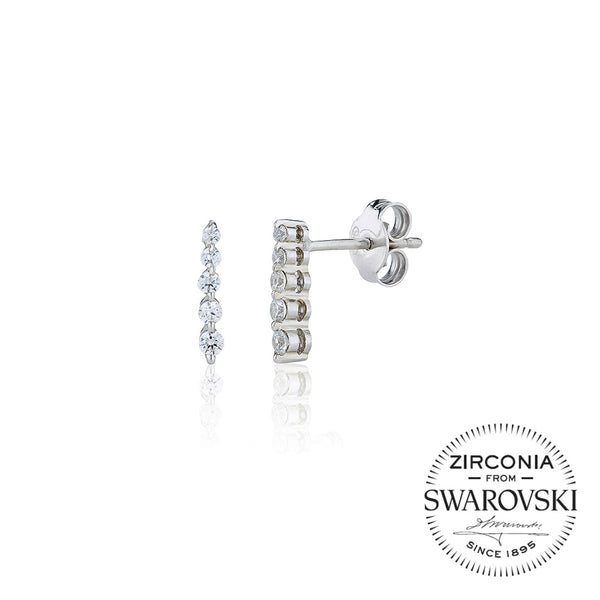 Graduating, Five Stone Line Stud Earrings (0.30ct)