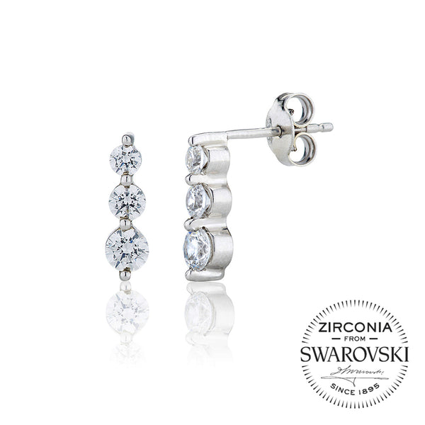 Graduating Claw Set Trilogy Stud Earrings (1.00ct)