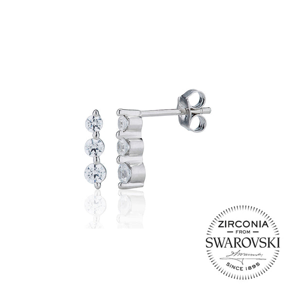 Graduating Claw Set Trilogy Stud Earrings (0.50ct)
