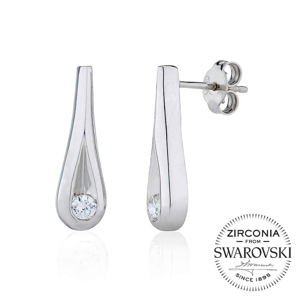 Single Stone Stud Earrings in Drop Mount (0.40ct)