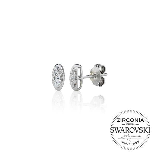 Trilogy Stud Earrings on an Oval Mount (0.10ct)