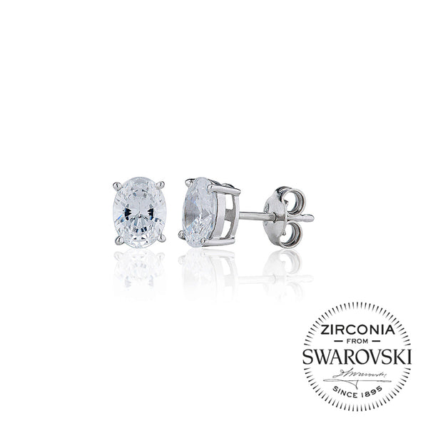 Single Stone Claw Set Oval Stud Earrings (2.50ct)
