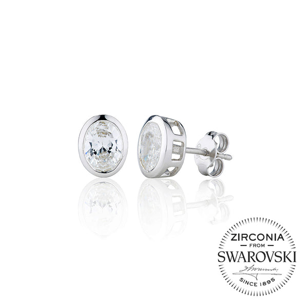 Single Stone Rubover Oval Stud Earrings (2.50ct)
