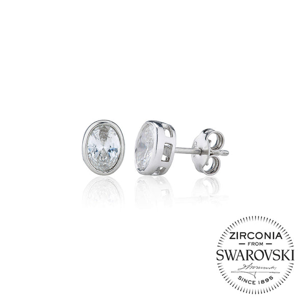 Single Stone Rubover Oval Stud Earrings (1.50ct)