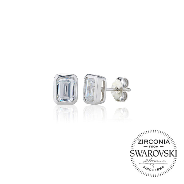 Single Stone Rubover Emerald Stud Earrings (2.00ct)