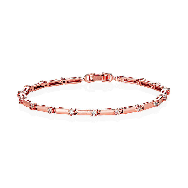 Rose Stone Set Bar Bracelet