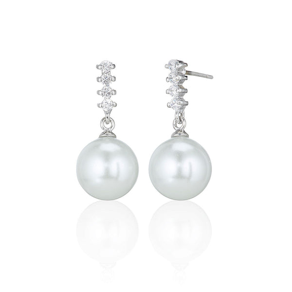 Silver Pearl Drop Earrings