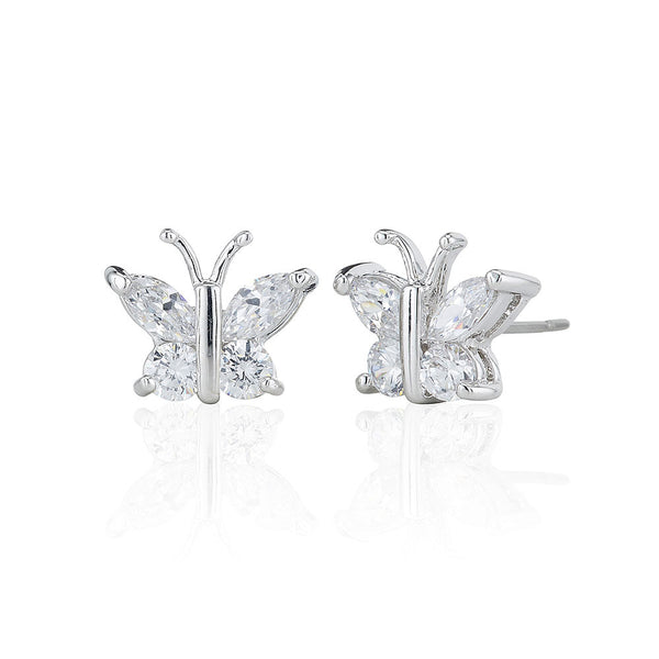 Silver Butterfly Stud Earrings