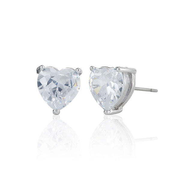Silver Heart Stud Earrings