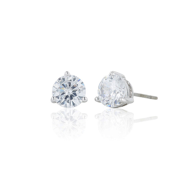 Silver 6mm Solitare Stud Earrings