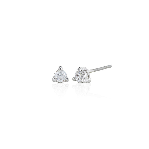 Silver 3mm Solitare Stud Earrings