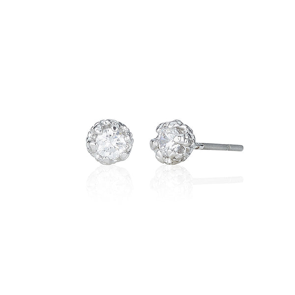 Silver 3mm Solitaire Stud Earrings