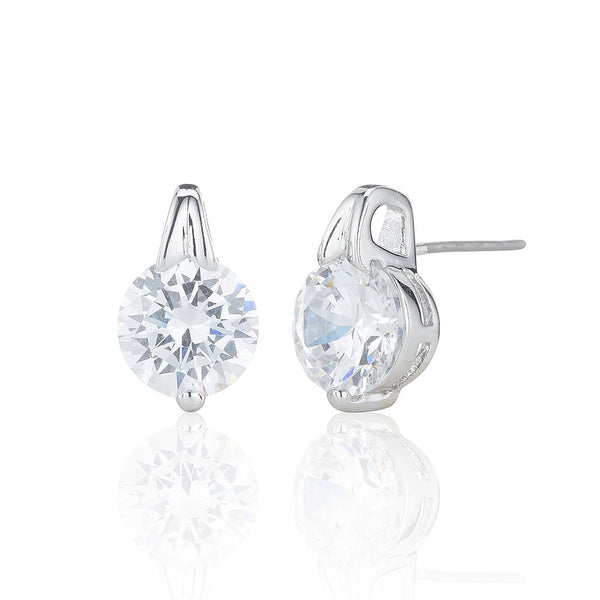 Silver 8mm Solitare Stud Earrings