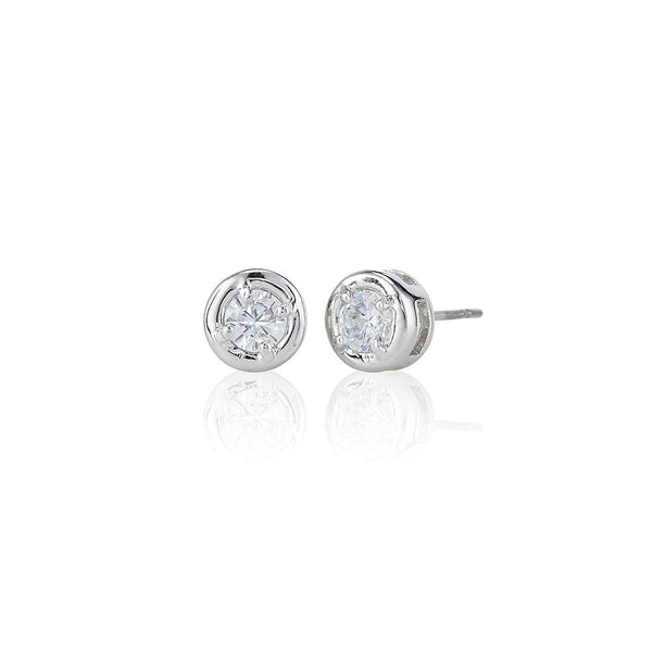 Silver 4mm Solitaire Stud Earrings