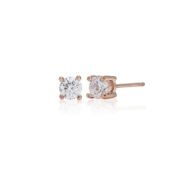 Rose 4mm Solitaire Stud Earrings