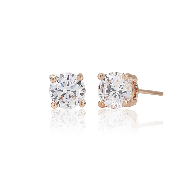 Rose 6mm Solitaire Stud Earrings