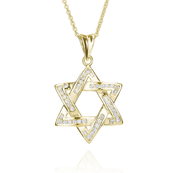Gold Star Of David Pendant