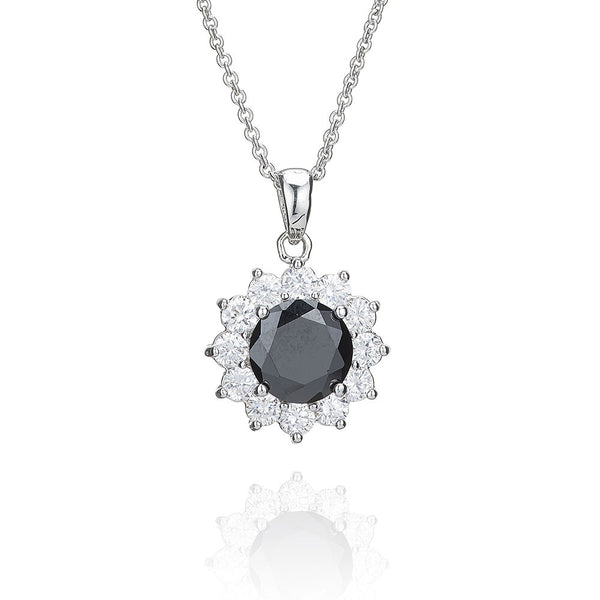 Silver Surround Set 9mm Solitaire Pendant