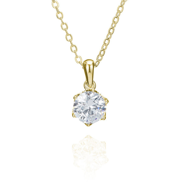 Gold 8mm Solitaire Pendant