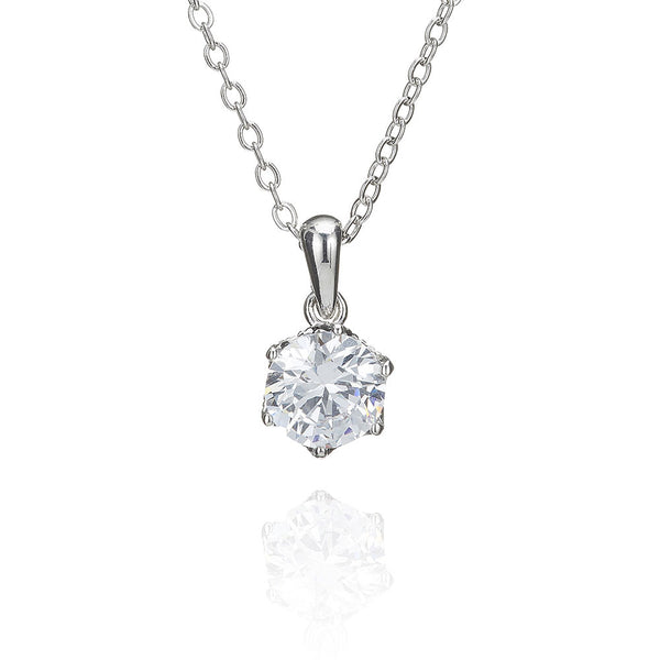 Silver 8mm Solitaire Pendant