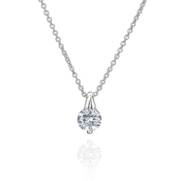 Silver 5mm Solitaire Pendant