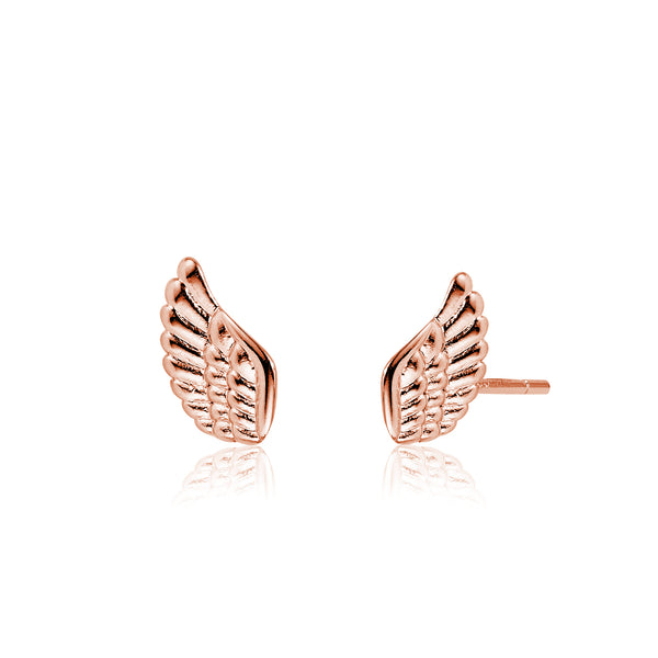 Wings Stud Earrings in Rose Gold