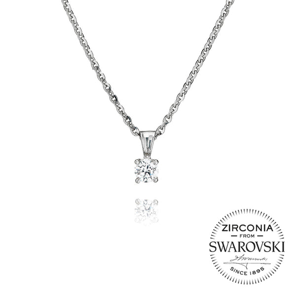 Single Stone Four Claw Pendant Necklace (0.25ct)