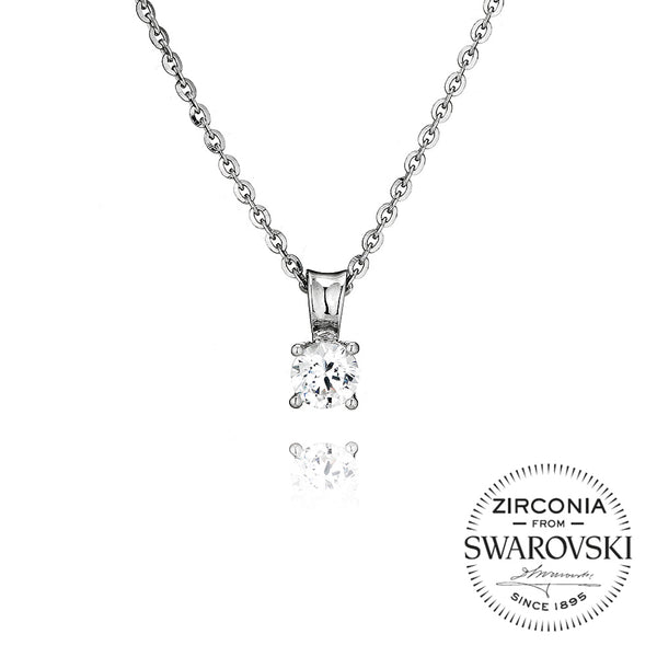 Single Stone Four Claw Pendant Necklace (0.50ct)
