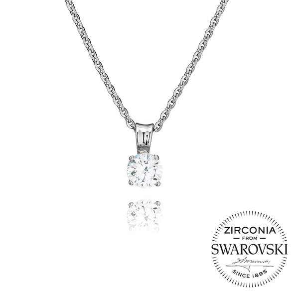 Single Stone Four Claw Pendant Necklace (0.75ct)