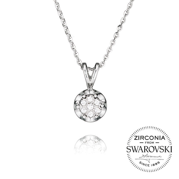 Art Deco Cluster Pendant Necklace (0.10ct)
