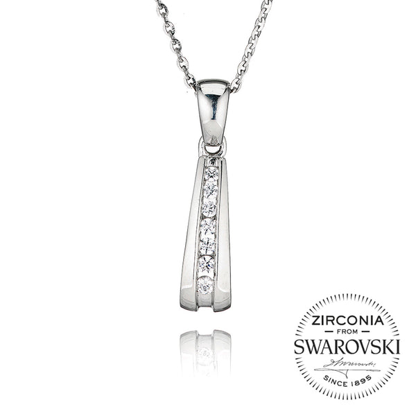 Channel Set Line Pendant Necklace (0.25ct)