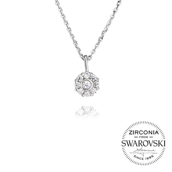 Nine Stone Cluster Pendant Necklace (0.30ct)