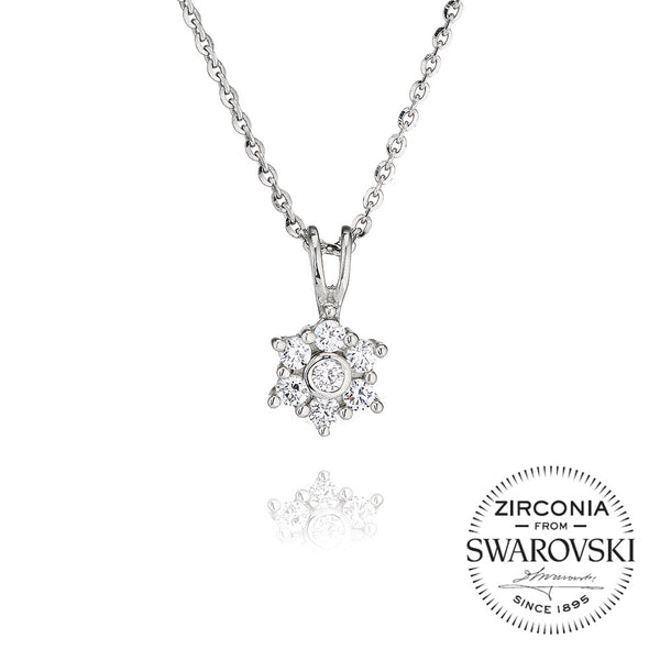 Seven Stone Flower Cluster Pendant Necklace (0.40ct)
