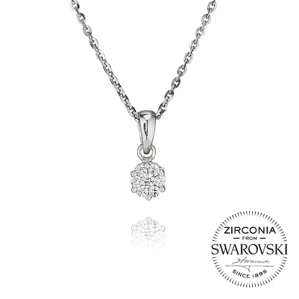 Seven Stone Round Cluster Pendant Necklace (0.20ct)