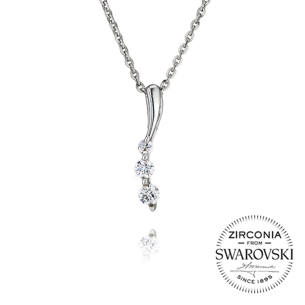 Curved Trilogy Pendant Necklace (0.35ct)