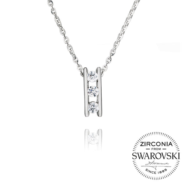 Channel Set Trilogy Pendant Necklace (0.25ct)