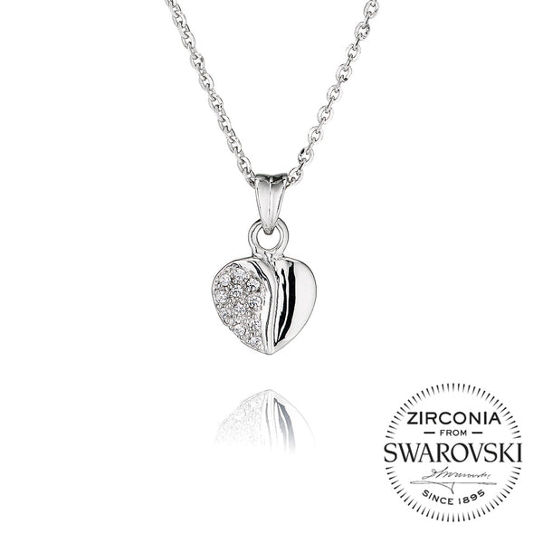 Part Pav̩ Set Heart Pendant Necklace (0.10ct)