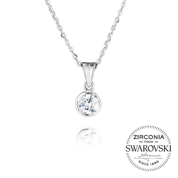 Single Stone Rubover Set Pendant Necklace (0.75ct)