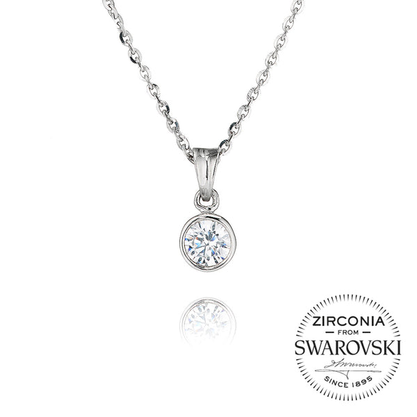 Single Stone Rubover Set Pendant Necklace (0.50ct)