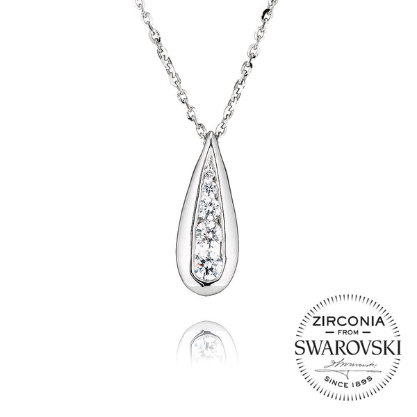 Channel Set Graduating Drop Pendant Necklace (0.45ct)