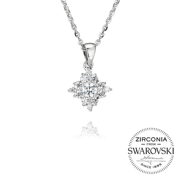 Diamond Shaped Cluster Pendant Necklace (0.75ct)