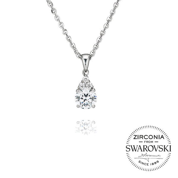 Single Stone Four Claw Pendant Necklace With Trilogy (0.90ct)