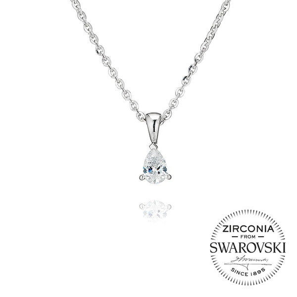 Single Stone, Claw Set, Pear Cut Pendant Necklace (0.33ct)