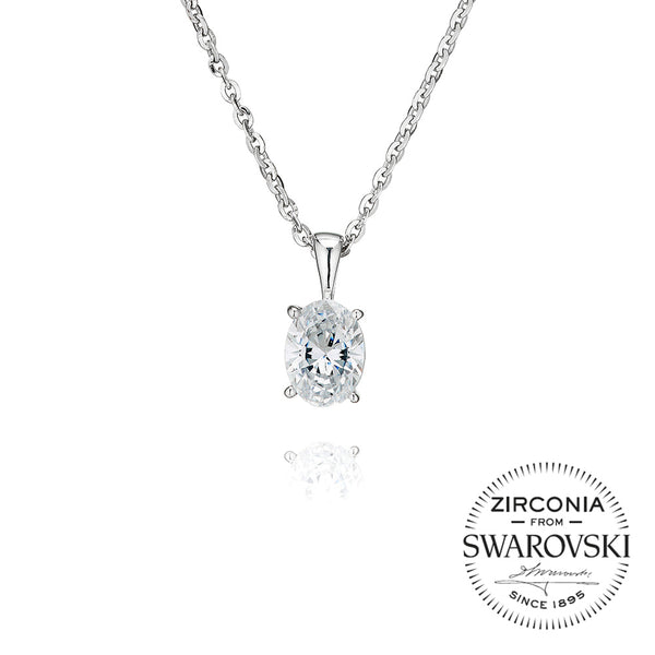 Single Stone, Claw Set Oval Cut Pendant Necklace (1.25ct)