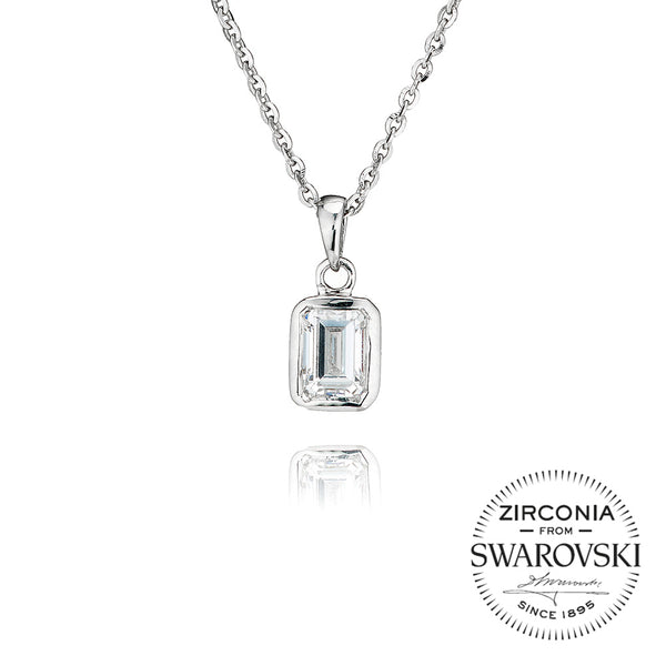 Single Stone Rubover Emerald Pendant Necklace (1.00ct)